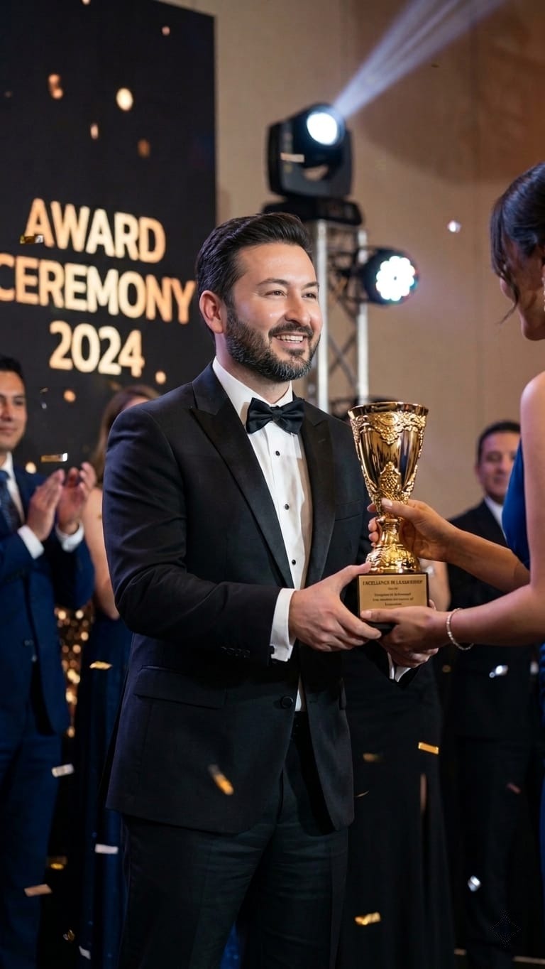 Víctor Kawas recibiendo galardón